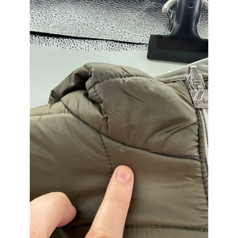 K-Way Puffer‎ Jacket Youth 10Y Olive Green Jacques Thermo Light Hooded Quilted